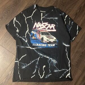 Black and white lightning NASCAR racing team tee #NASCAR #aop #car #racing